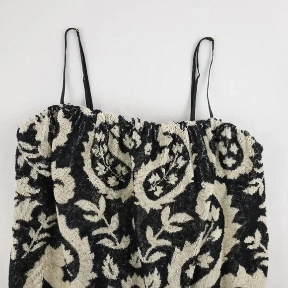 Zimmermann Rhiannon Cotton Terry Mini Dress in Black/Cream Size US 8 (NWT) - Picture 4 of 12